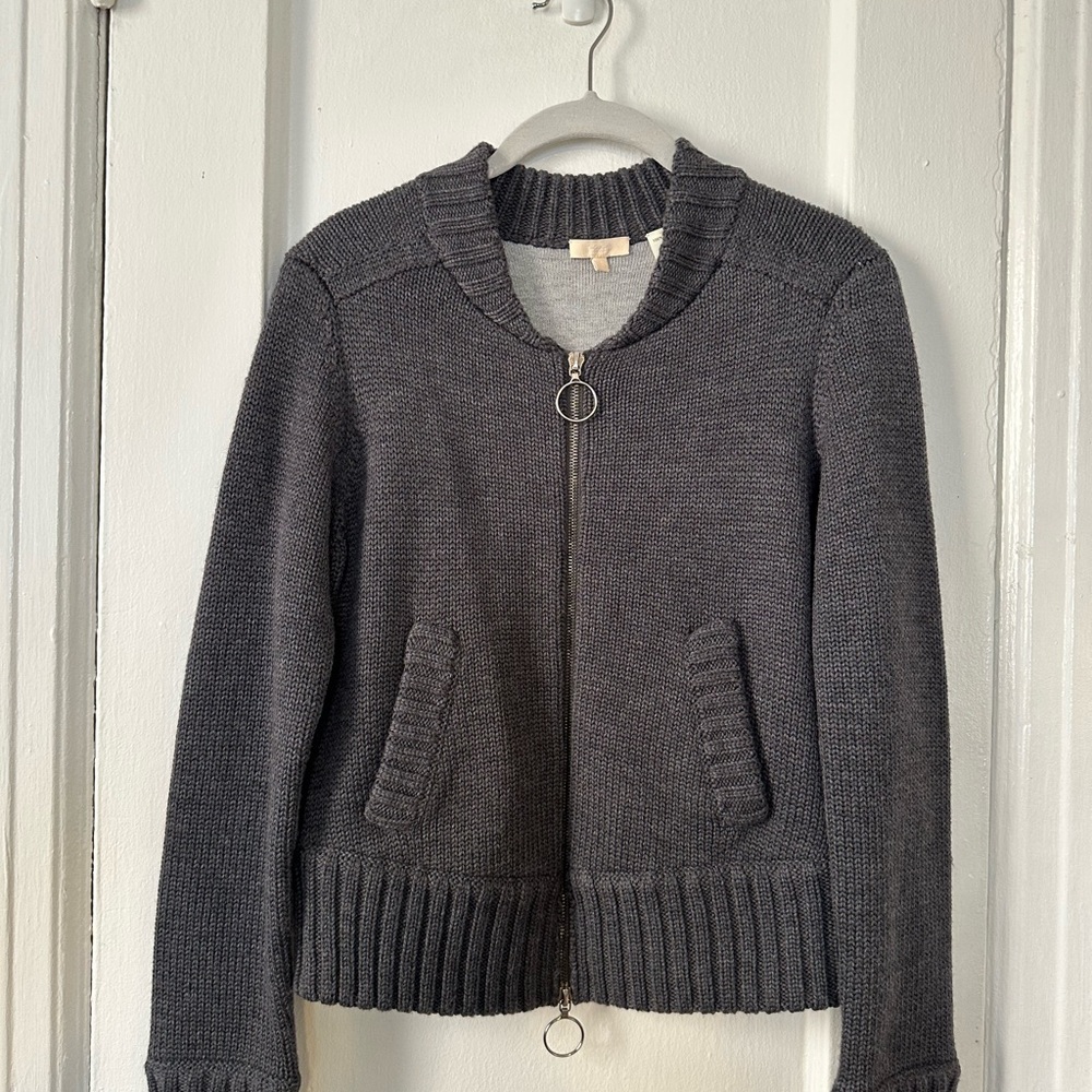 INHABIT NWOT 100% Merino Zipper Cardigan